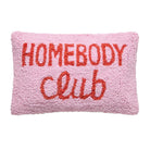 Homebody Club Hooked Wool Throw Pillow, 8x12 inch, front view