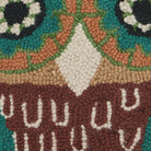 Hootie Hooked Wool Throw Pillow, close-up detail