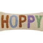 Hoppy Hooked Wool Easter Throw Pillow, close-up detail
