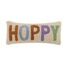 Hoppy Hooked Wool Easter Throw Pillow, 12x5 inch, front view