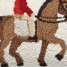Horse Rider Hooked Wool Throw Pillow, close-up detail