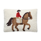 Horse Rider Hooked Wool Throw Pillow, 8x12 inch, front view