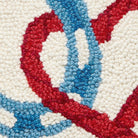 Horseshoe Heart Hooked Wool Throw Pillow, close-up detail