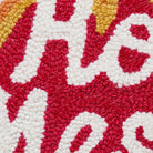 Hot Mess Hooked Wool Throw Pillow, close-up detail