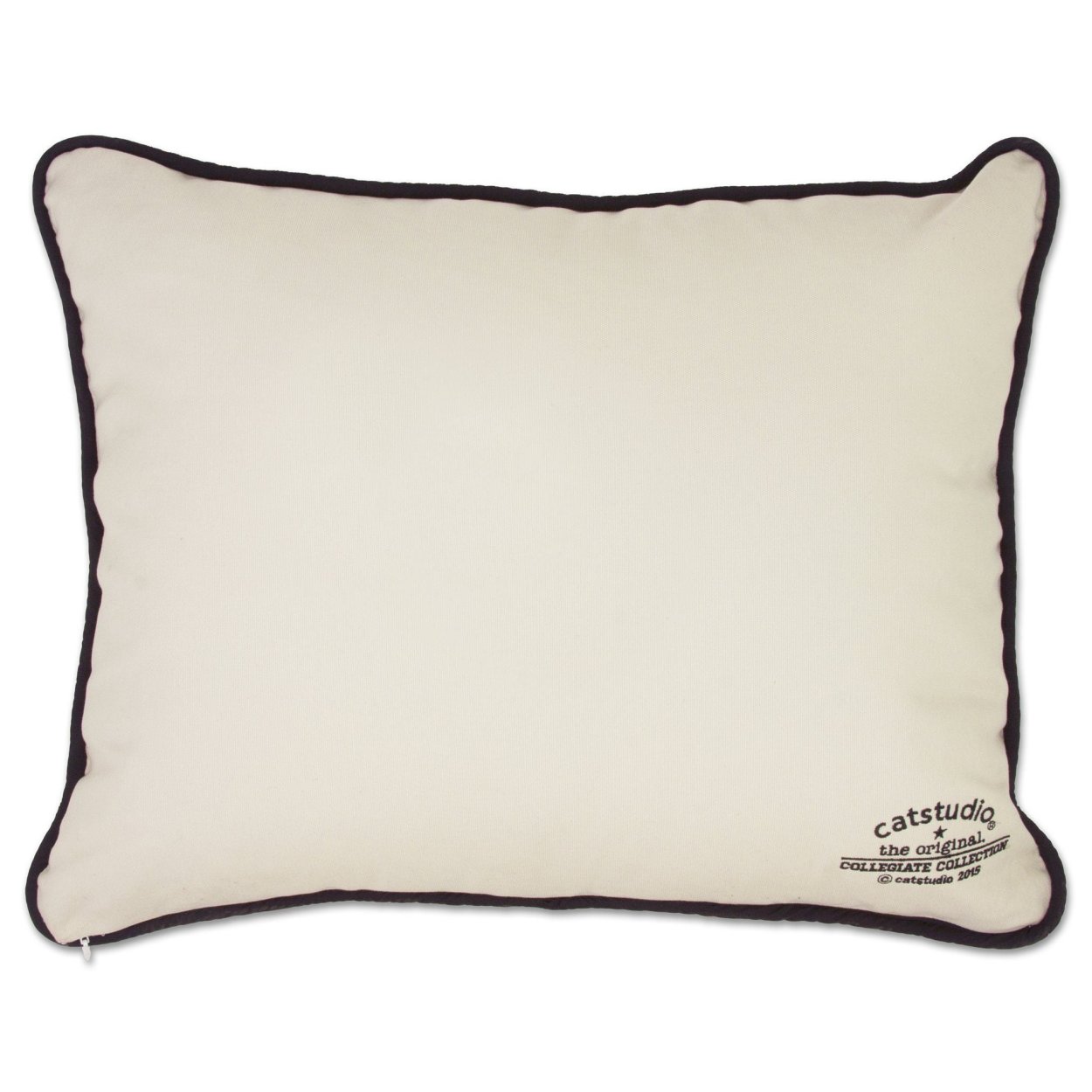 Back view of the Howard University Bison Embroidered College Pillow
