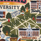 Close-up embroidery detail of the Howard University Bison Embroidered College Pillow