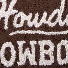 Howdy Cowboy Hooked Wool Throw Pillow, close-up detail