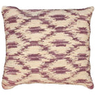 Ikat Cocoa Indian hooked wool throw pillow with artisan decorative design