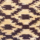 Hand-stitched wool detail of Ikat Onyx Indian Wool Hooked needlepoint pillow showing intricate weave pattern and texture