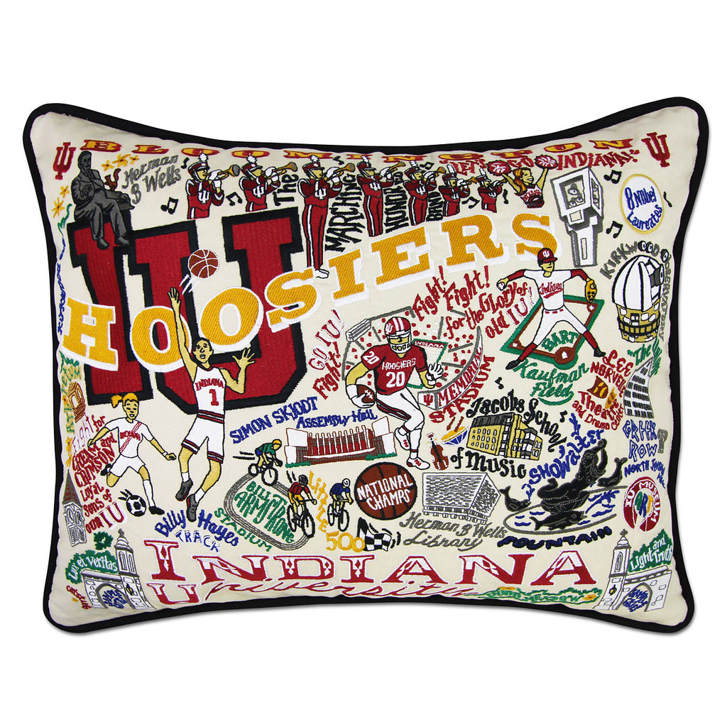 Indiana University Hoosiers embroidered throw pillow with school logo.