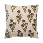 Ivory Tulip Block Printed Throw Pillow, 20x20 inch, front view