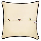 Jackson Hole Wyoming Embroidered Ski Lodge Pillow - back view showing velvet backing and zipper