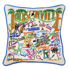 Jacksonville, FL Riverfront City hand-embroidered throw pillow with artisan decorative design