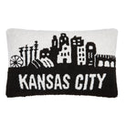 Kansas City Hooked Wool Throw Pillow, 12x20 inch, front view