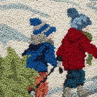 Kids Christmas Tree Hooked Wool Throw Pillow, close-up detail