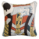 King of Spades Playing needlepoint throw pillow with artisan decorative design
