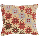 Konya Aztec Artistry Beige needlepoint throw pillow with artisan decorative design