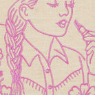 Lady Embroidered Throw Pillow, close-up detail