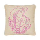 Lady Embroidered Throw Pillow, 14x14 inch, front view