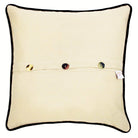 Lady Liberty New York Embroidered Travel Throw Pillow - back view showing velvet backing and zipper