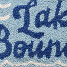 Lake Bound Hooked Wool Throw Pillow, close-up detail