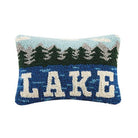 Lake Hooked Wool Throw Pillow, 8x12 inch, front view