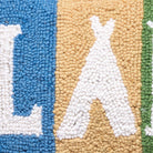 Lake Stripe Hooked Wool Throw Pillow, close-up detail