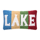 Lake Stripe Hooked Wool Throw Pillow, 9x16 inch, front view