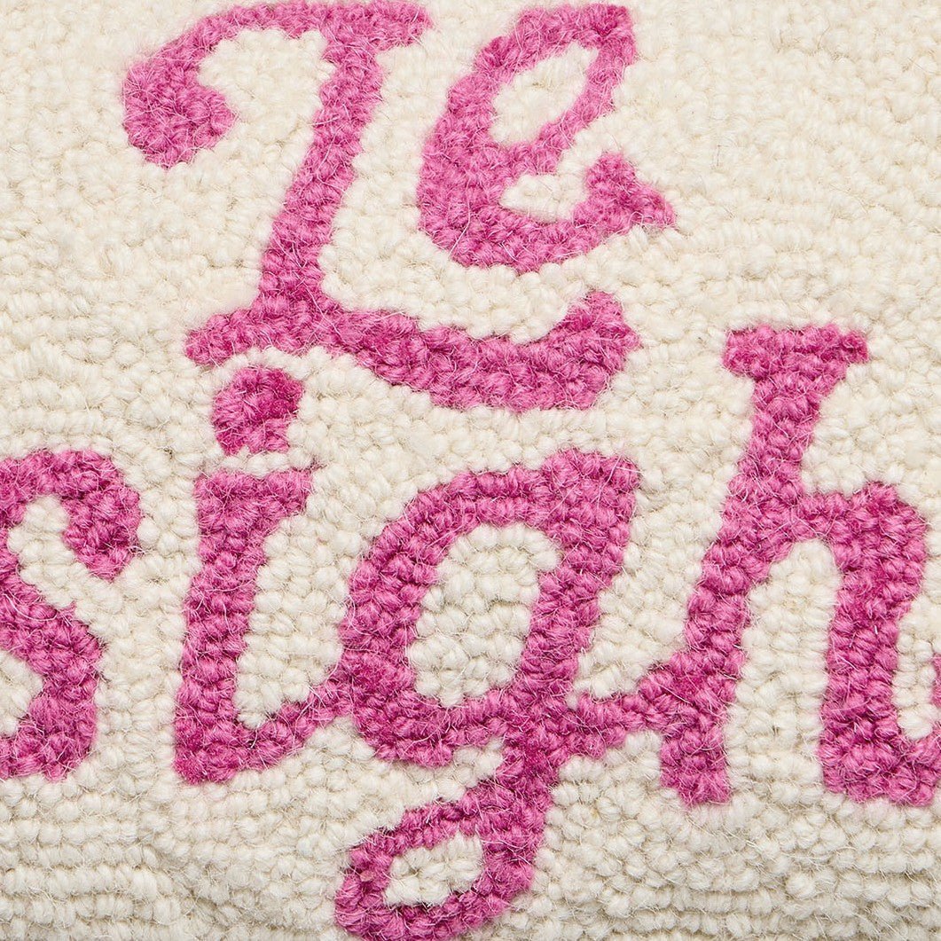 Le Sigh Hooked Wool Throw Pillow, close-up detail