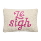 Le Sigh Hooked Wool Throw Pillow, 8x12 inch, front view