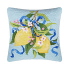 Lemons Hooked Wool Throw Pillow, 16x16 inch, front view