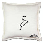 Leo Astrology Zodiac Embroidered Throw Pillow - back view showing velvet backing and zipper