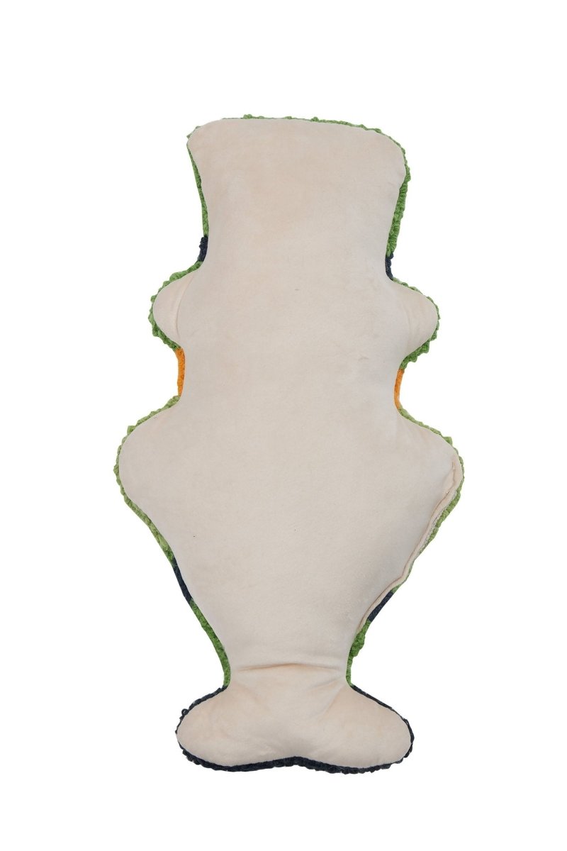 Reverse side of the Leprechaun Shamrock Hooked Wool St. Patrick's Day Throw Pillow, 9x16 inch