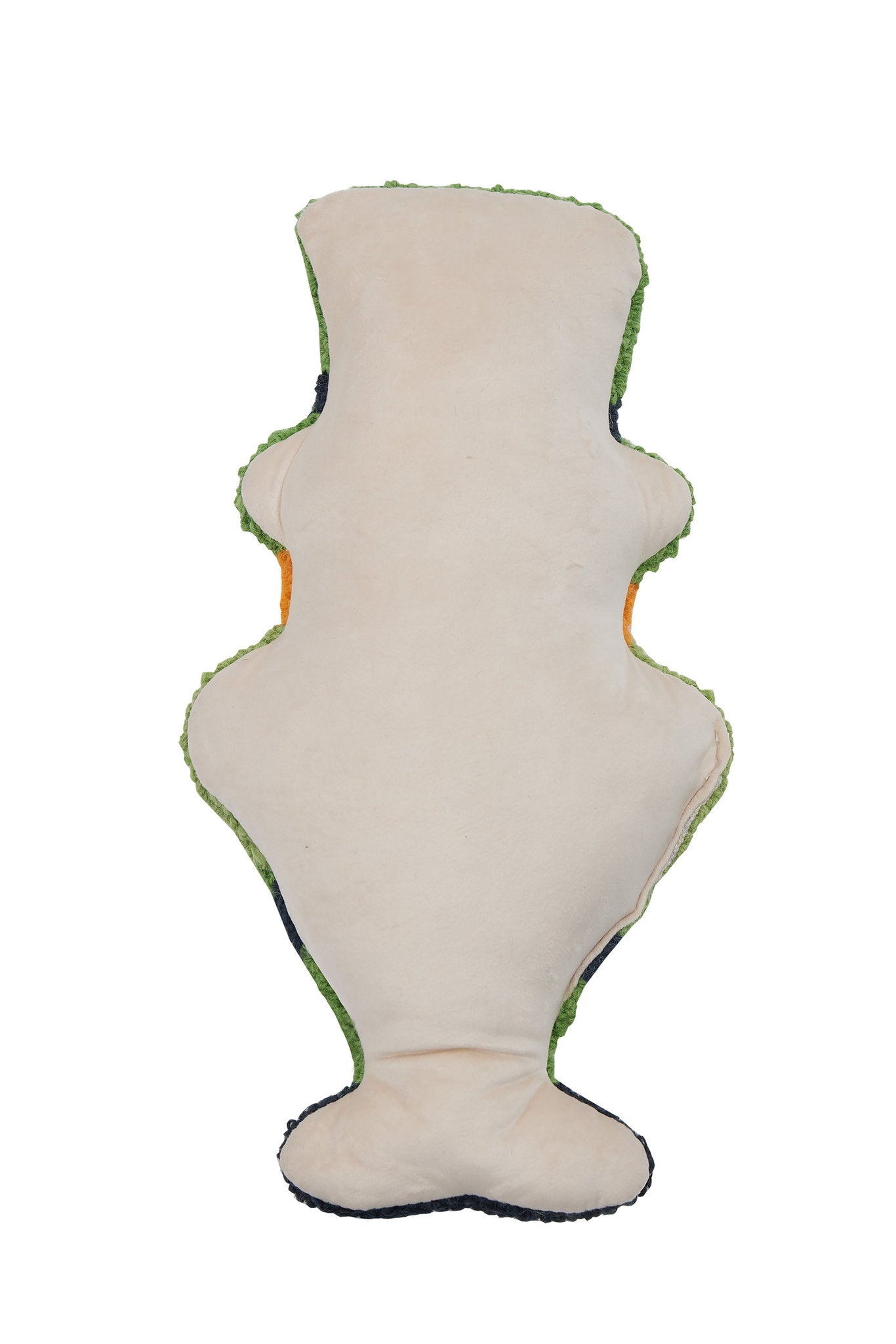 Reverse side of the Leprechaun Shamrock Hooked Wool St. Patrick's Day Throw Pillow, 9x16 inch