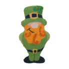 Leprechaun Shamrock Hooked Wool St. Patrick's Day Throw Pillow, 9x16 inch, front view
