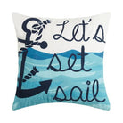 Let's Set Sail Embroidered Throw Pillow, 16x16 inch, front view