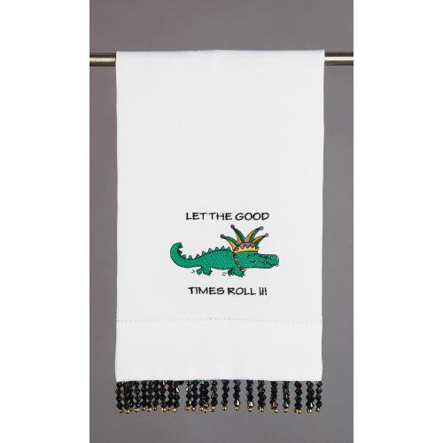 Let the Good Times Roll Guest Towel, 14x22 inch, front view