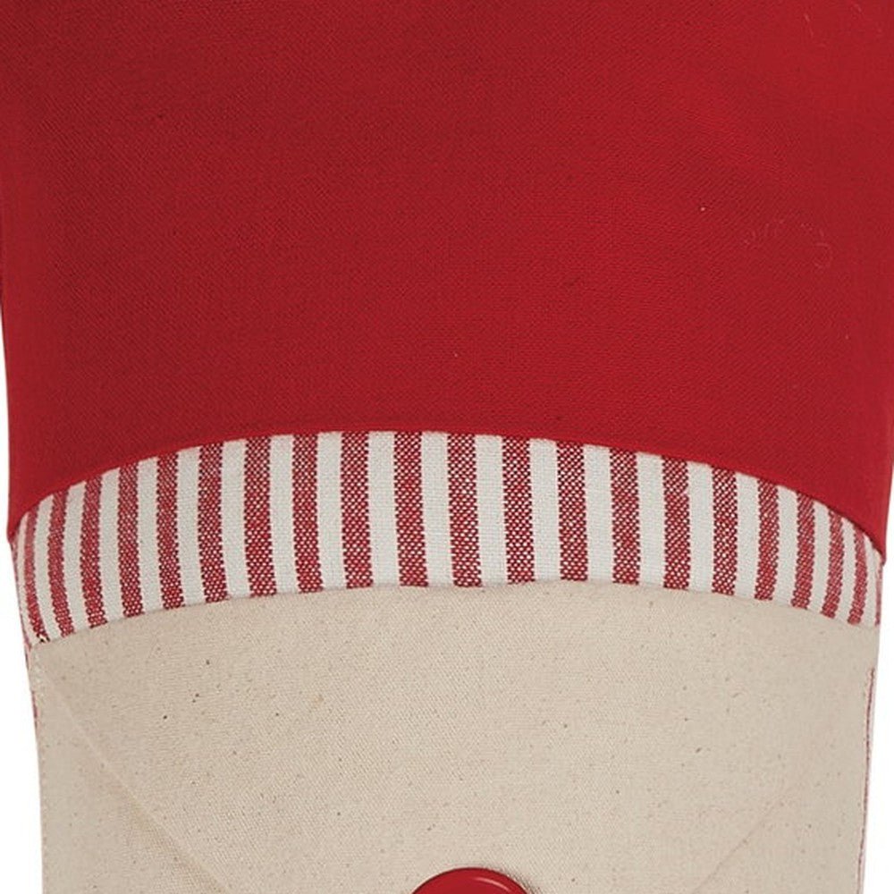 Closeup of Letters to Santa Embroidered Christmas Stocking showing stitch texture and craftsmanship detail