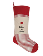 Letters to Santa Embroidered Christmas Stocking, 8x20 inch, front view