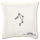 Libra Astrology Zodiac Embroidered Throw Pillow - back view showing velvet backing and zipper