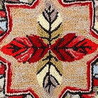 Light Woodlands Autumn Seasonal Fall Wool Hooked pillow fabric closeup showing hand-embroidered needlepoint wool texture and color detail