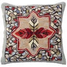 Light Woodlands Autumn Seasonal Fall hooked wool throw pillow with artisan decorative design