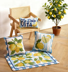Limoncello Spritz Hooked Wool Throw Pillow shown alongside other designs in the same collection, 16x16 inch