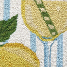 Limoncello Spritz Hooked Wool Throw Pillow, close-up detail