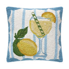 Limoncello Spritz Hooked Wool Throw Pillow, 16x16 inch, front view