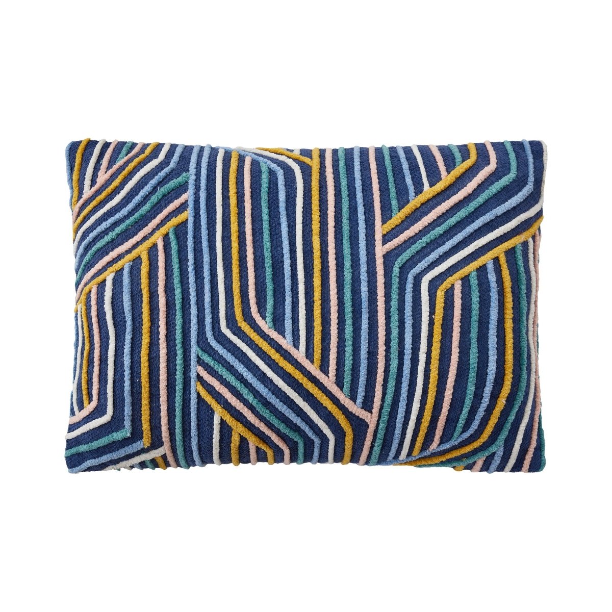 Linework Embroidered Throw Pillow, 14x20 inch, front view
