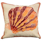 Lions Paw Sea Shell needlepoint throw pillow with nautical coastal motifs