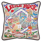 Little Rock, AR Capital City hand-embroidered throw pillow with artisan decorative design