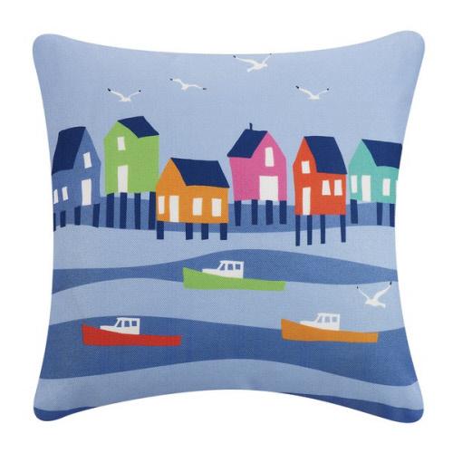 Lobster Cove House Printed Throw Pillow, 20x20 inch, front view