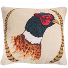 Style Pheasant needlepoint throw pillow with rustic nature wildlife lodge design